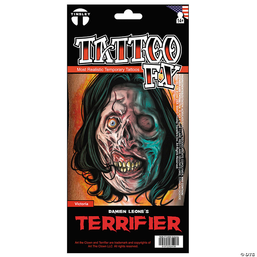 Tinsley Transfers Terrifier 3&amp;#8482; Victoria Temporary Tattoo Image