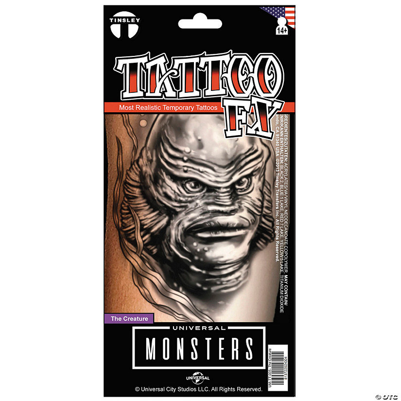 Tinsley Transfers Universal Monsters&amp;#8482; The Creature from the Black Lagoon&amp;#8482; Temporary Tattoo Image