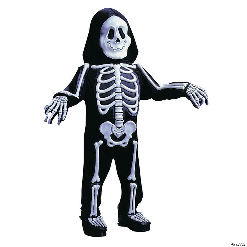 Toddler Boy's Black & White Skelebones Skeleton Costume Image