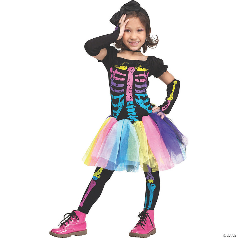 Toddler Girl&#8217;s Funky Punk Bones Costume - 3T-4T Image