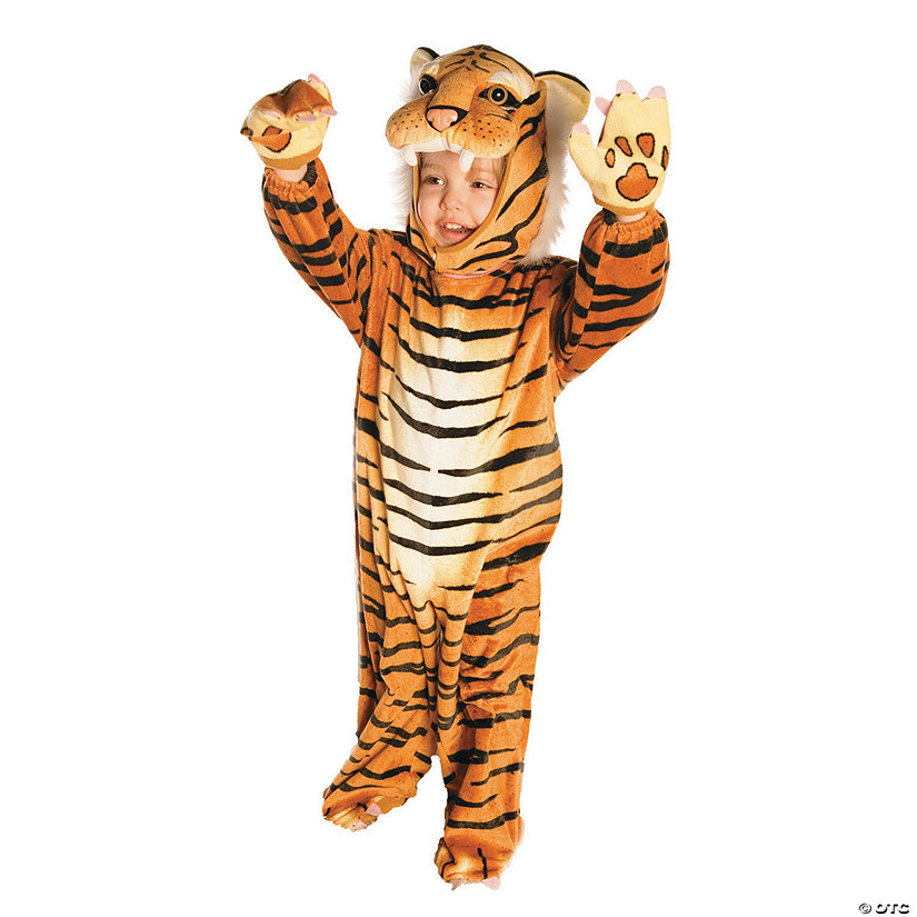 Toddler Plush Tiger Costume Image