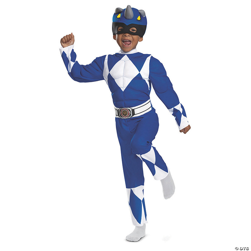 Toddler Power Rangers&#8482; Blue Ranger Muscle Costume Image