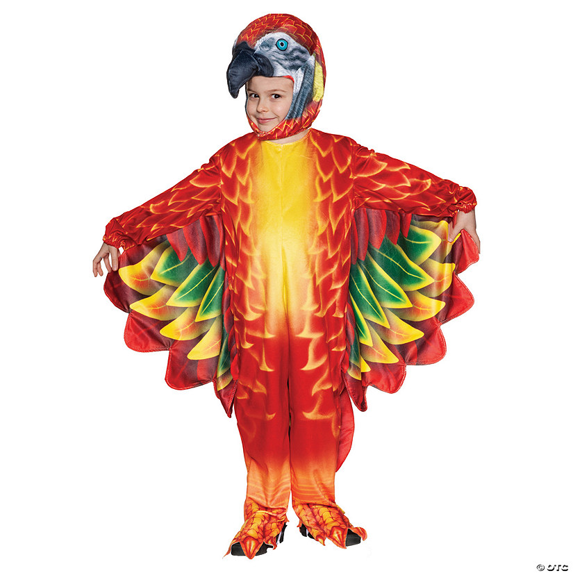 Toddler Printed Red Parrot Jumpsuit Costume Image