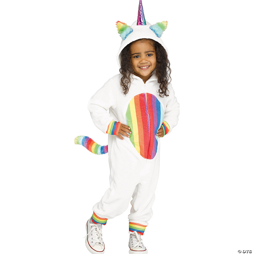 Toddler Rainbow Unicorn Costume Image