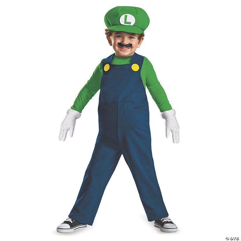 Toddler Super Mario Bros Luigi Costume - Medium 3T-4T Image