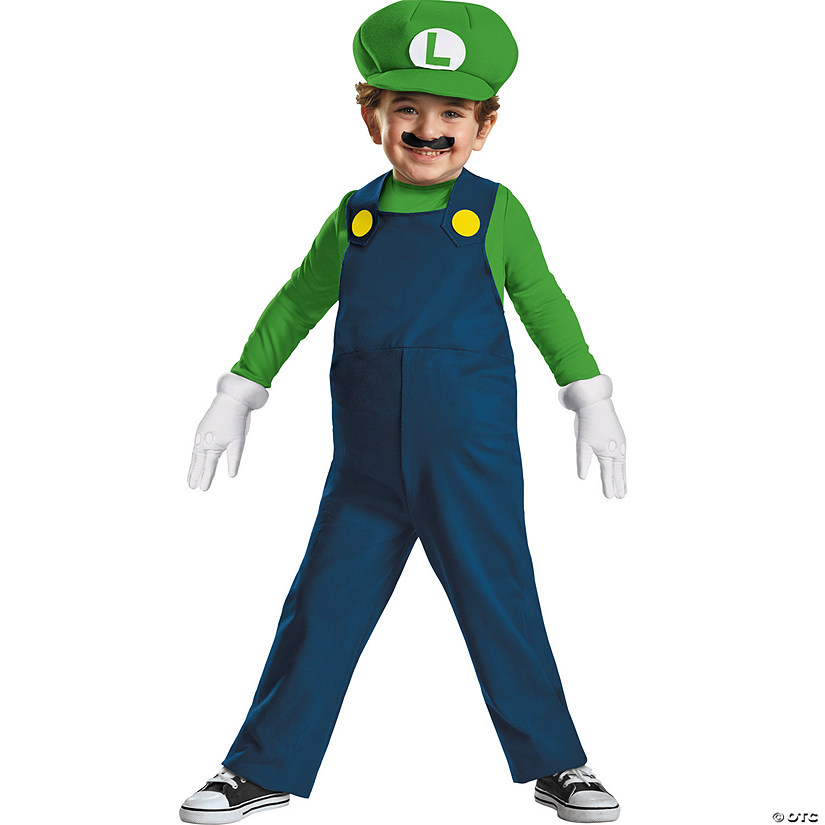 Toddler Super Mario Bros Luigi Costume - Small 2T Image