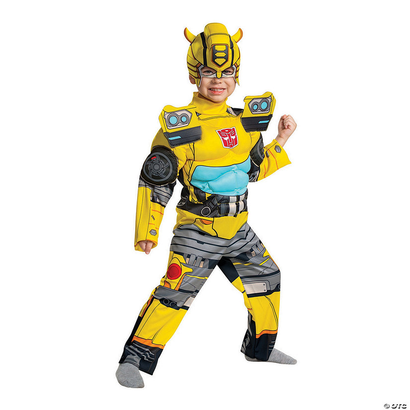 Toddlers Muscle Transformers&amp;#8482; Bumblebee Jumpsuit Costume - 3T-4T Image