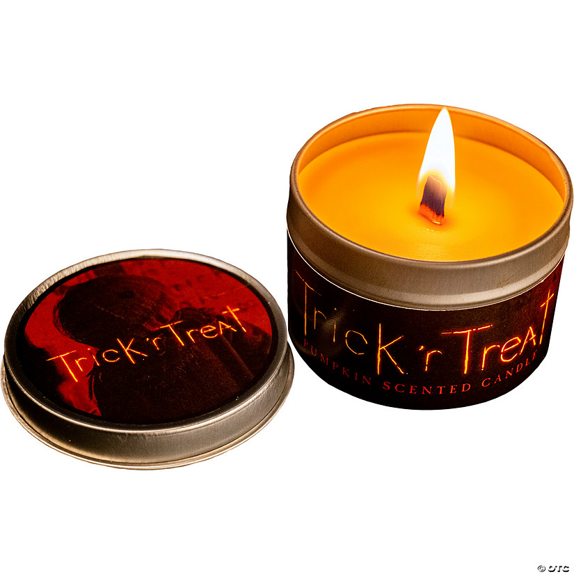 Trick &#8217;r Treat&#8482; Pumpkin Scented Orange Candle with Tin Image