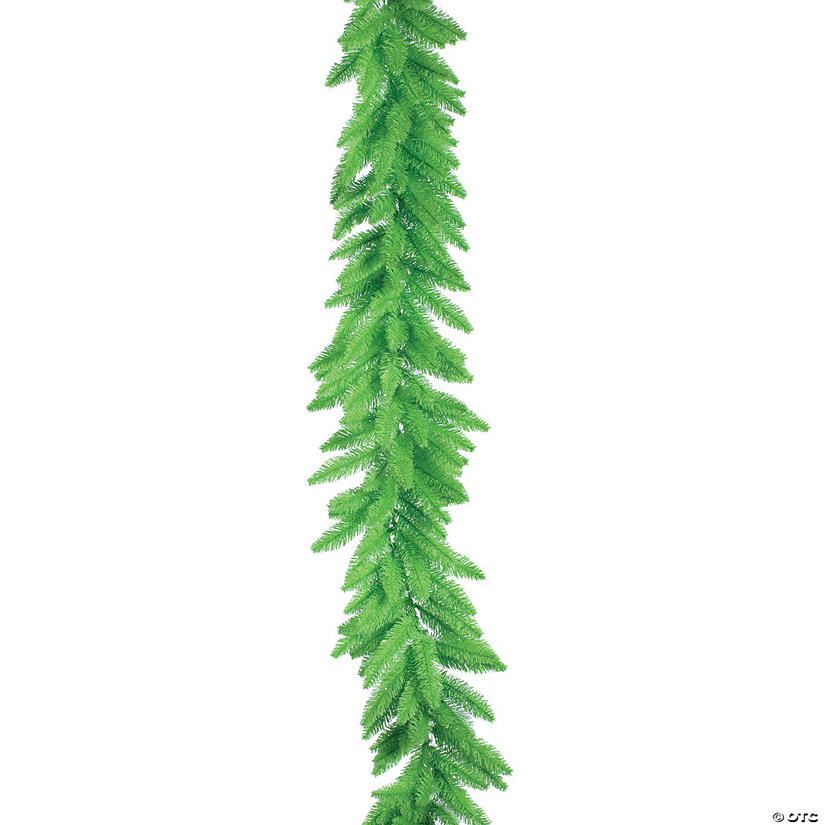 Vickerman 9' Lime Artificial Christmas Garland, Lime Dura-Lit LED lights. Image