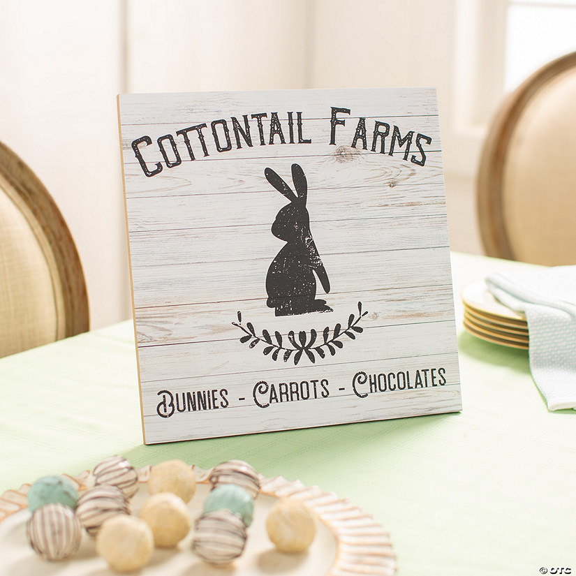 Vintage Easter Bunny Farm Sign Image