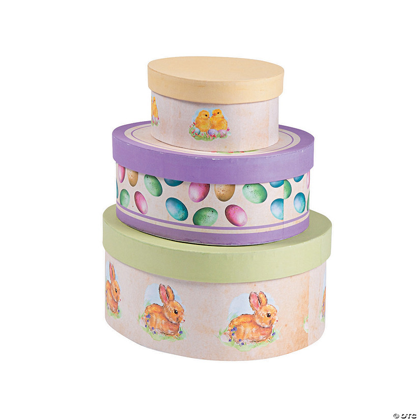 Vintage Easter Stacking Boxes - 3 Pc. Image