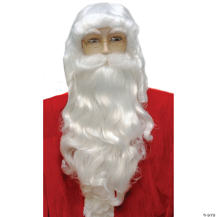 Wavy Santa Wig And Beard Set with Mustache Image