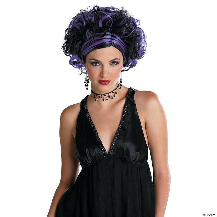 Wicked Widow Black & Purple Wig Image