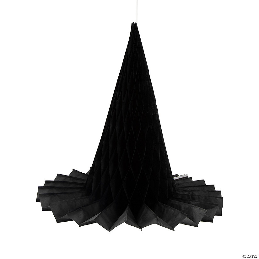 Witch Hat Hanging Honeycomb Decorations &amp;#8211; 6 Pc. Image