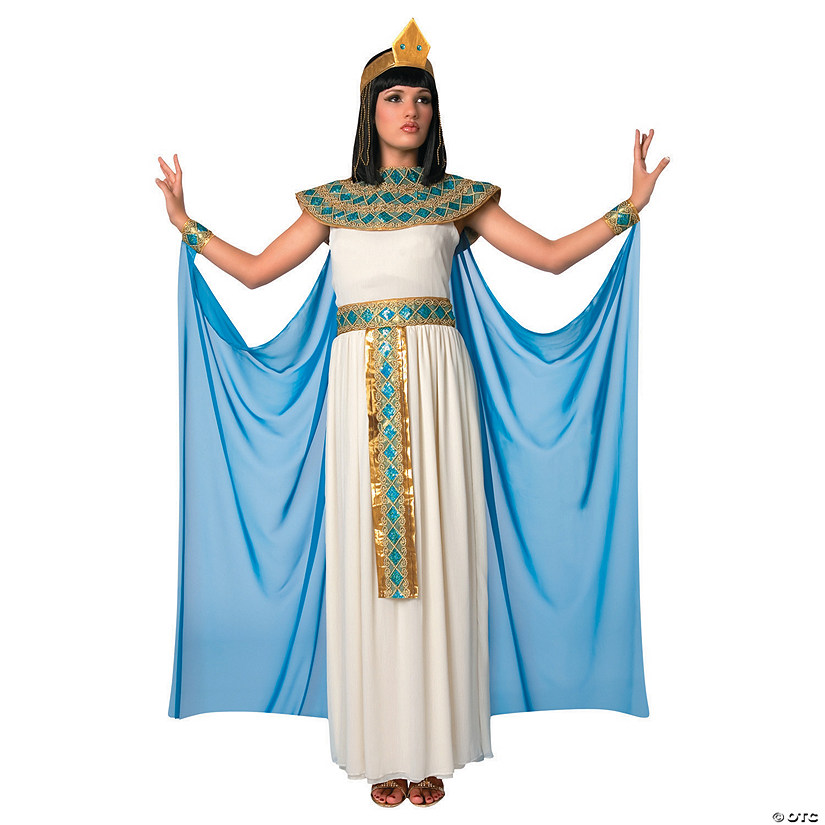 Women&#8217;s Blue & White Cleopatra Costume - Large Image