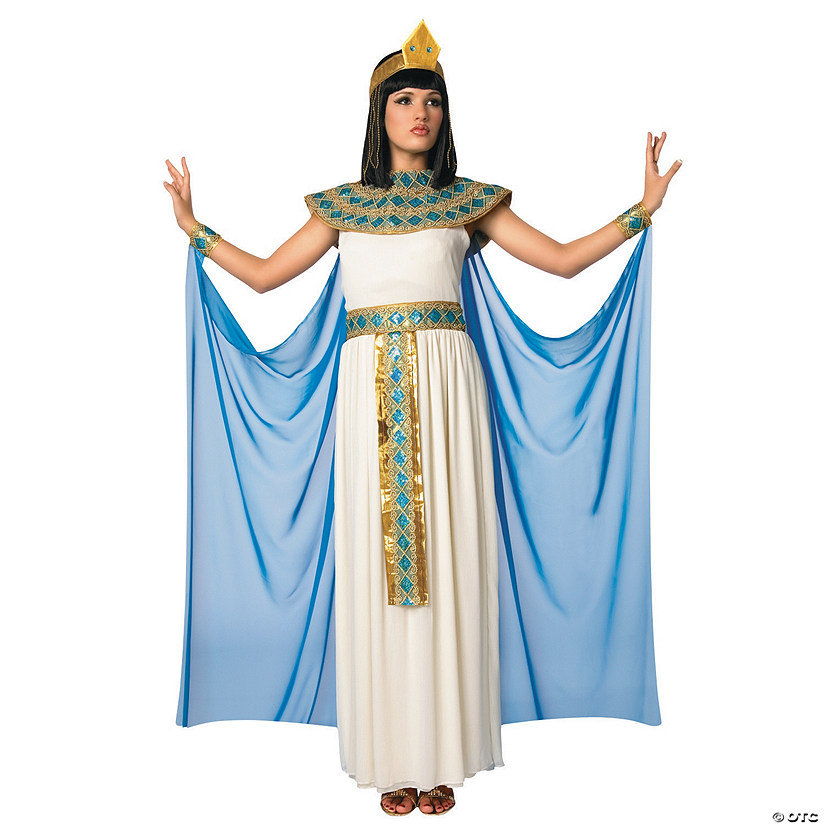 Women&#8217;s Blue & White Cleopatra Costume - Medium Image