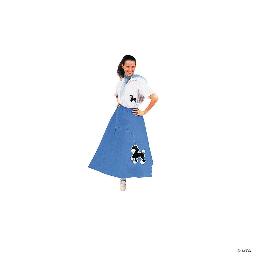 Women&#8217;s Blue Poodle Skirt Costume - Standard Image