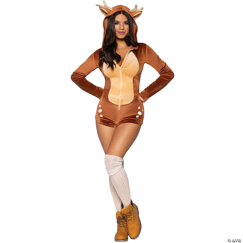 Women&#8217;s Comfy Fawn Romper Costume Image