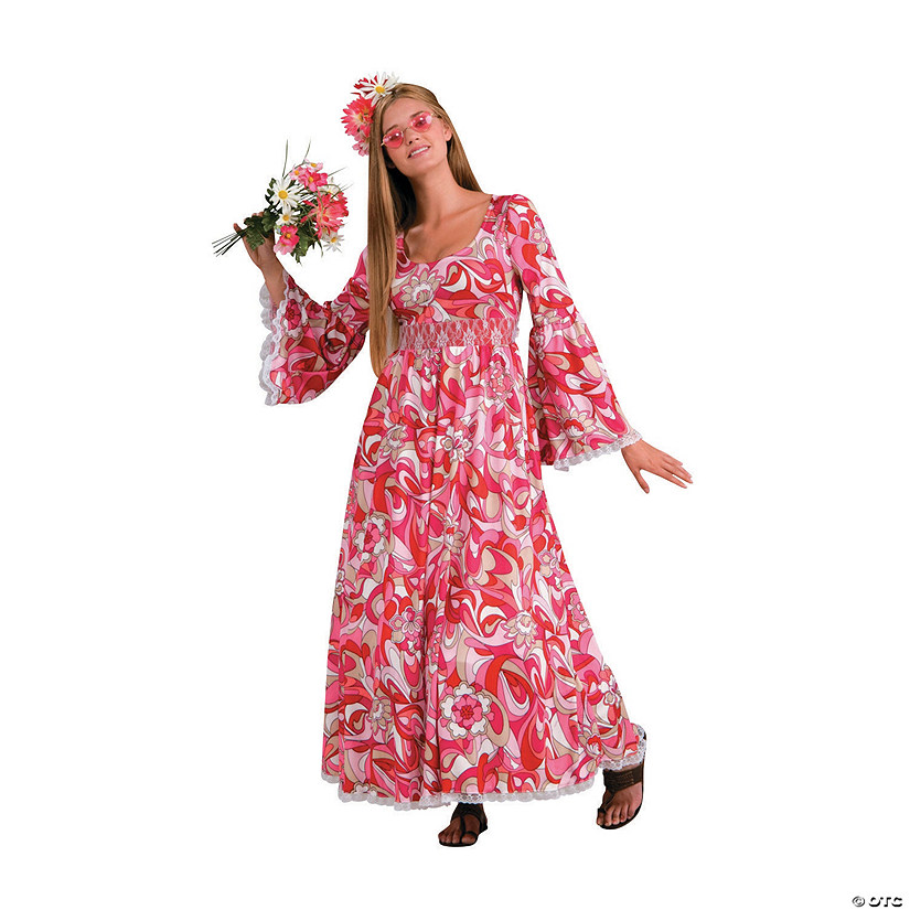 Women&#8217;s Hippie Flower Child Costume - Standard Image
