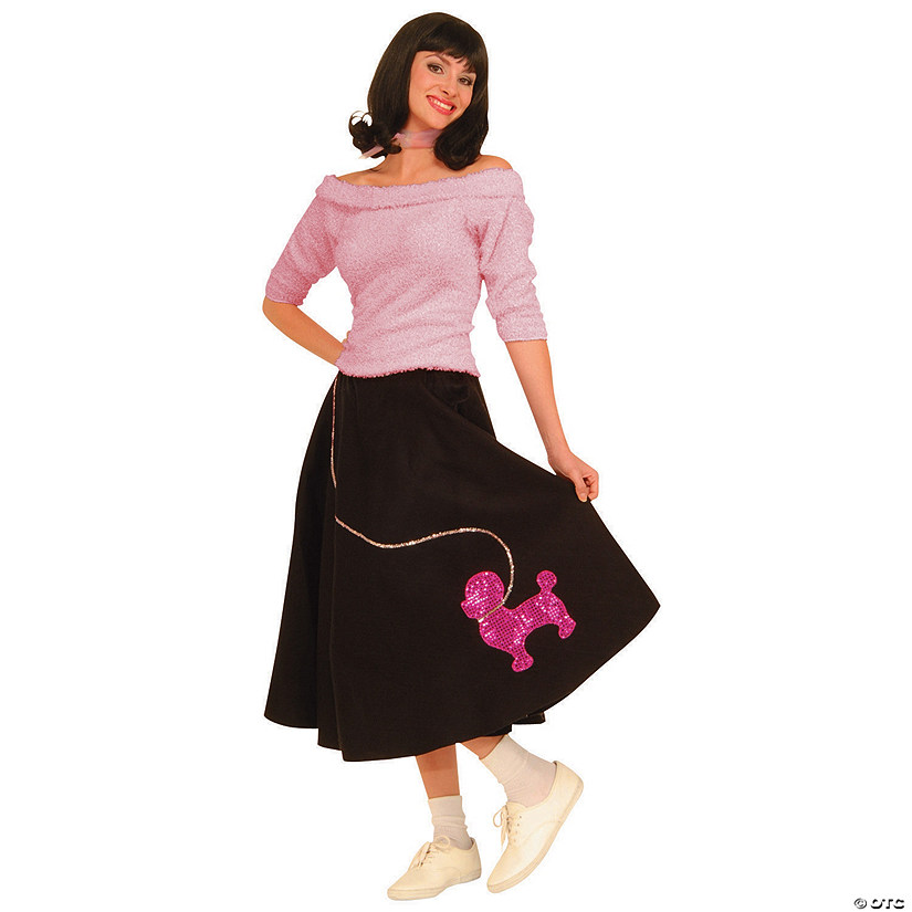 Women&#8217;s Pink Sock Hop Top Costume - Standard Image