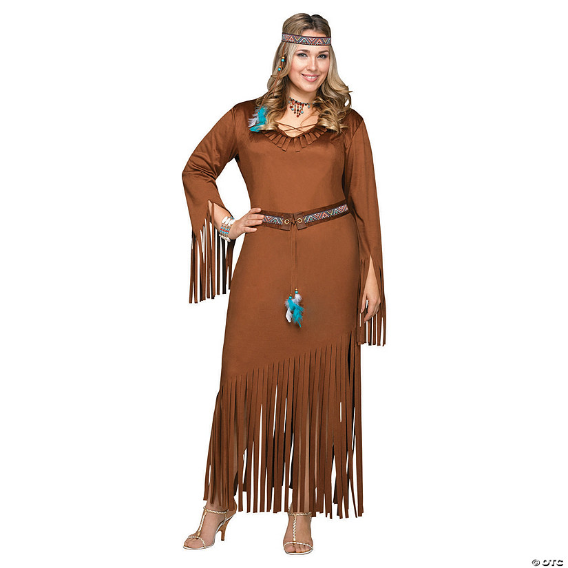 Women&#8217;s Plus Size Native American Summer Beauty Costume - XXL Image