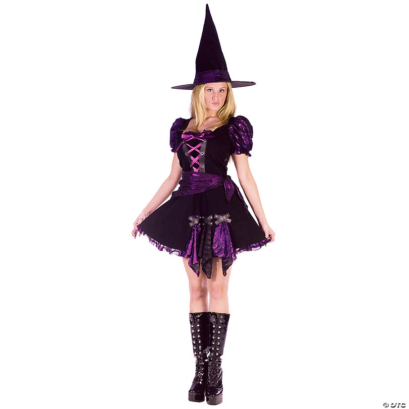 Women&#8217;s Purple Punk Witch Costume - Medium/Large Image