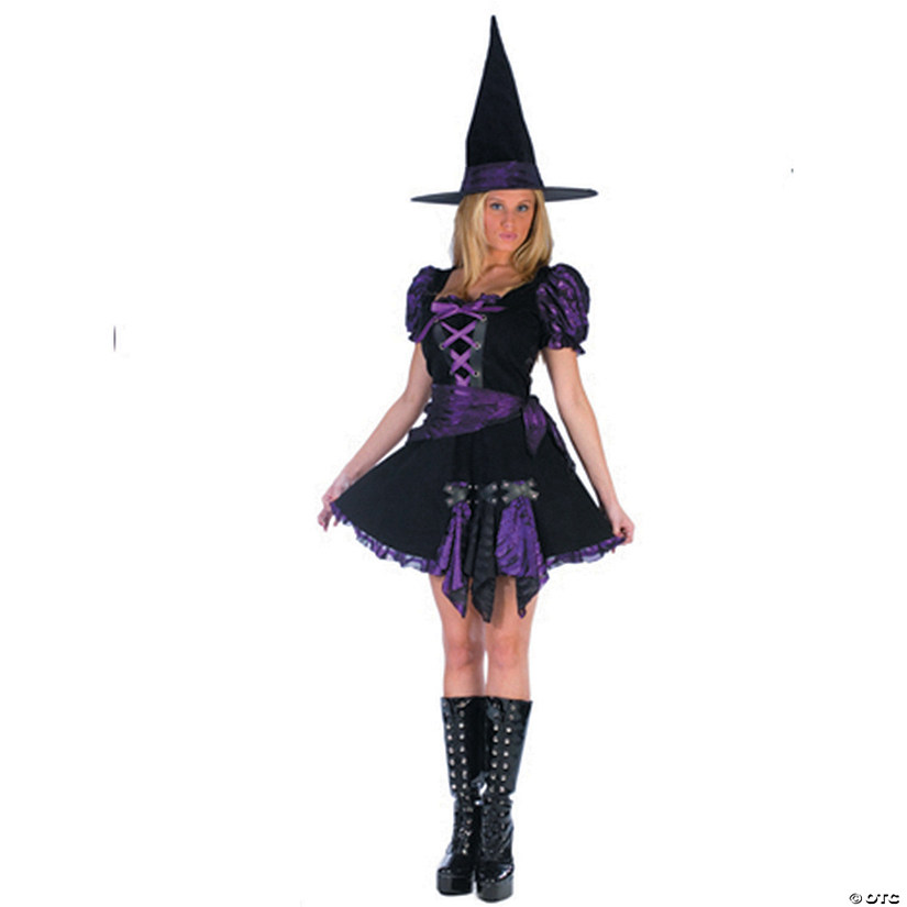 Women&#8217;s Purple Punk Witch Costume - Small/Medium Image