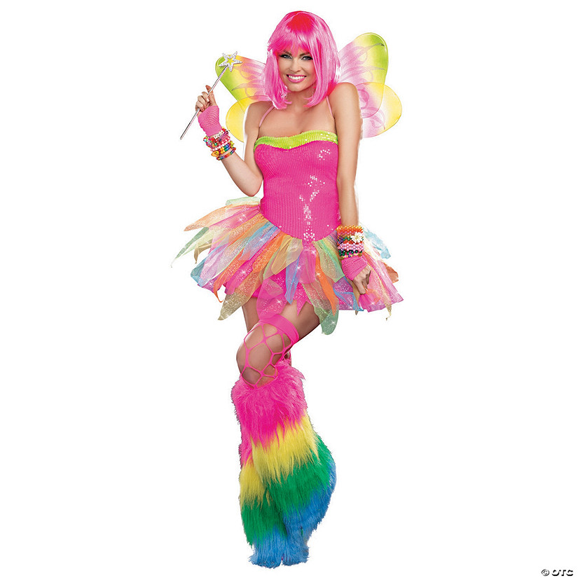 Women&#8217;s Rainbow Fairy Costume - Medium Image