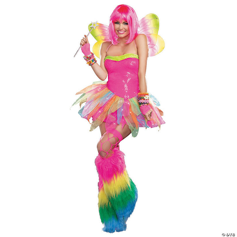 Women&#8217;s Rainbow Fairy Costume - Small Image