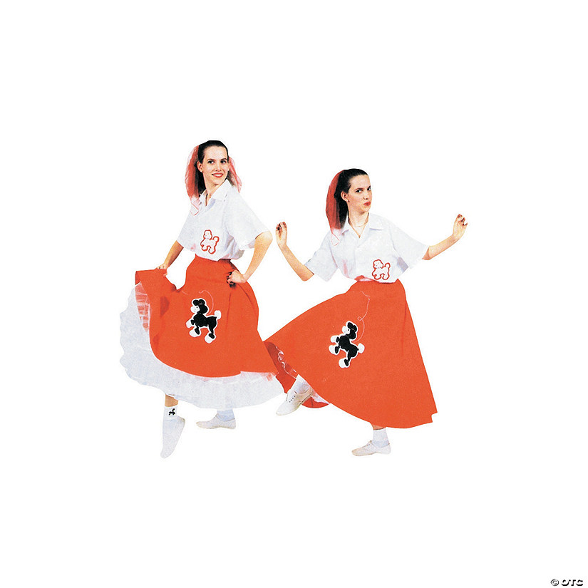 Women&#8217;s Red Poodle Skirt Costume - Standard Image