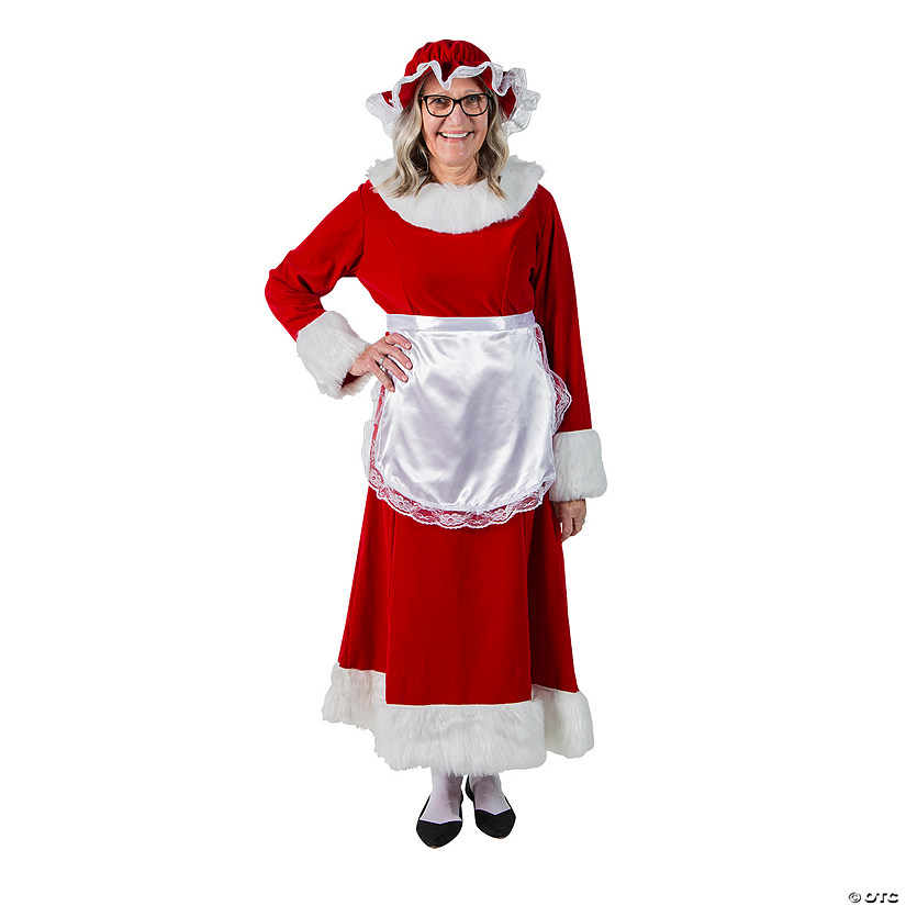 Women&amp;#8217;s Regal Red Velvet Mrs. Claus Costume Image