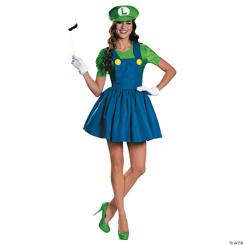 Women&#8217;s Super Mario Bros.&#8482; Luigi Skirt Costume - Medium Image