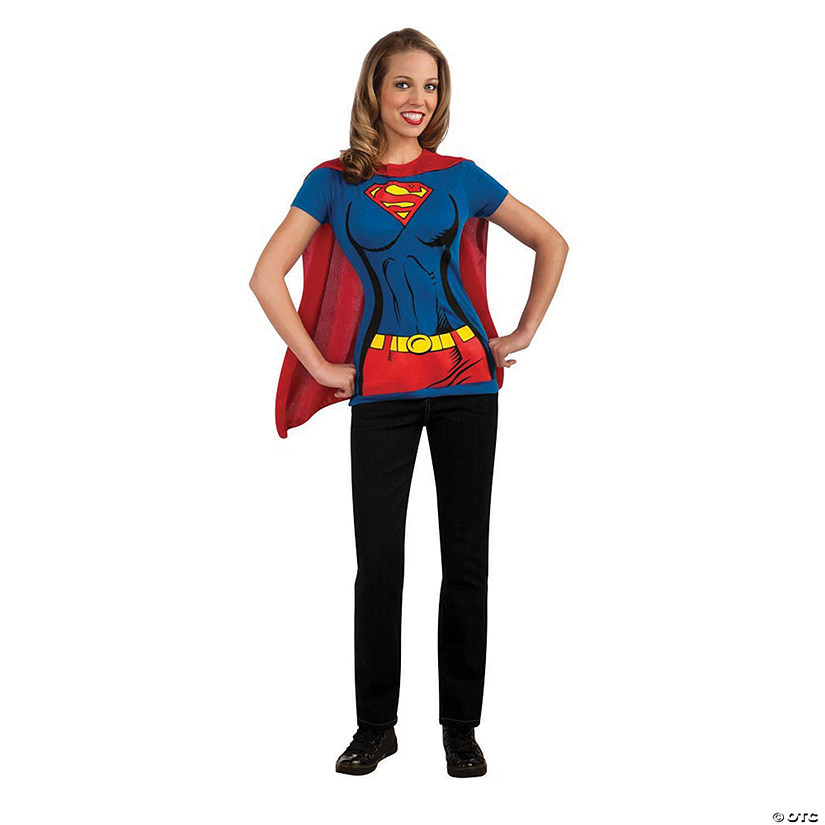 Women&amp;#8217;s Supergirl&amp;#8482; Shirt Costume with Cape Image