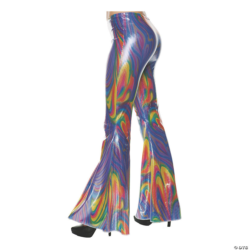 Women's 70's Swirl Bell Bottom Pants - Extra Large Image