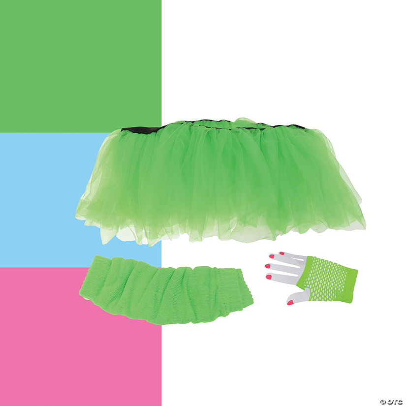 Women's 80s Neon Tutu Costume Kit Image