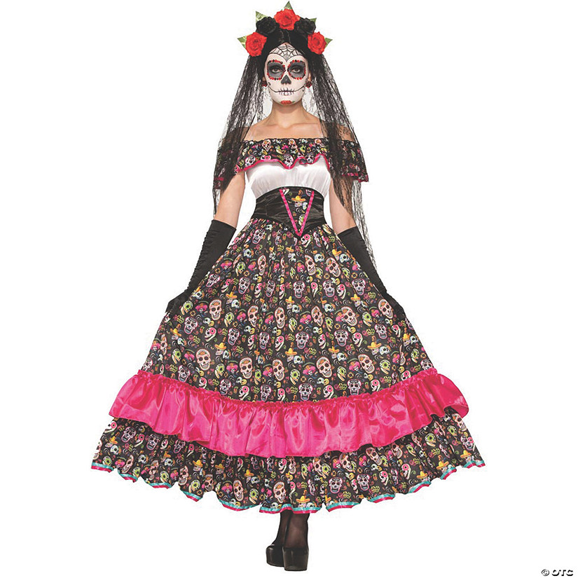 Women's Day of Dead Spanish Lady Costume - Standard Image