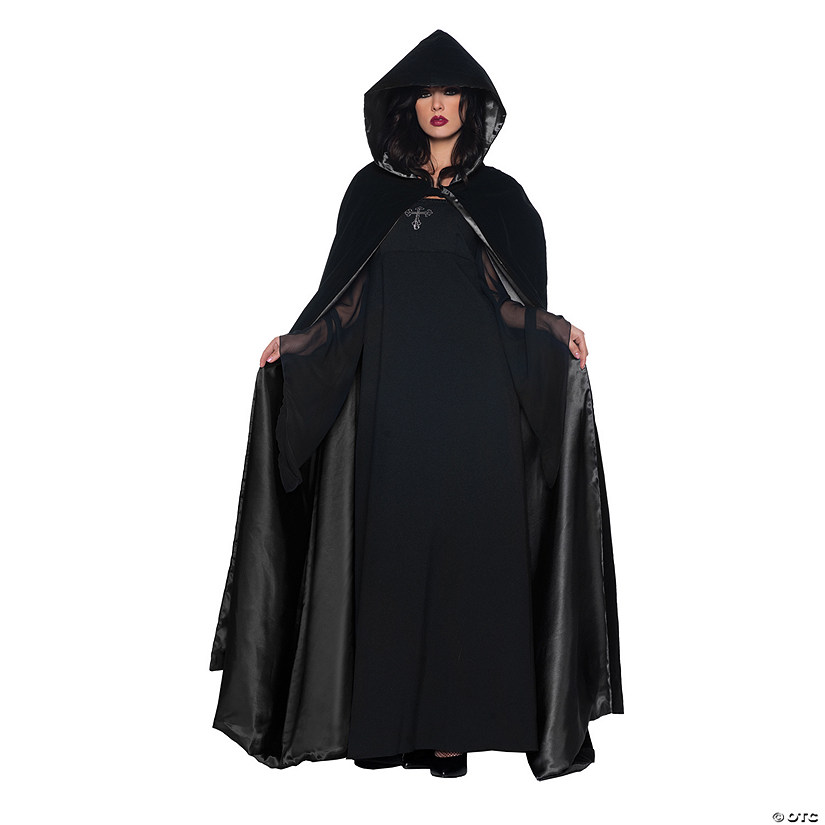 Women's Deluxe Black Velvet Cape Image
