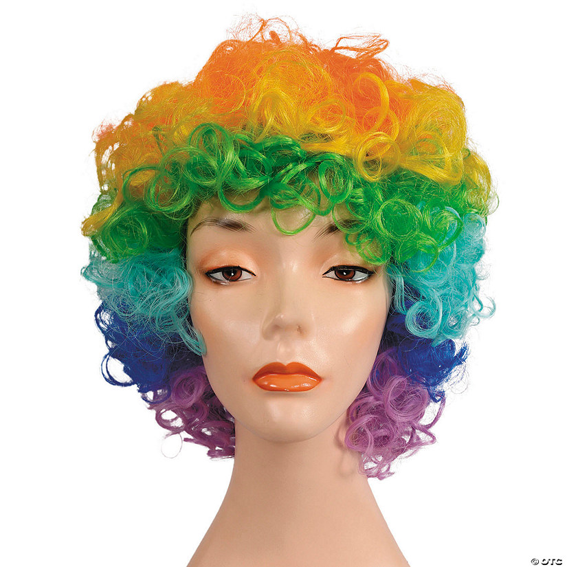 Women's Deluxe Long Curly Clown Wig Image