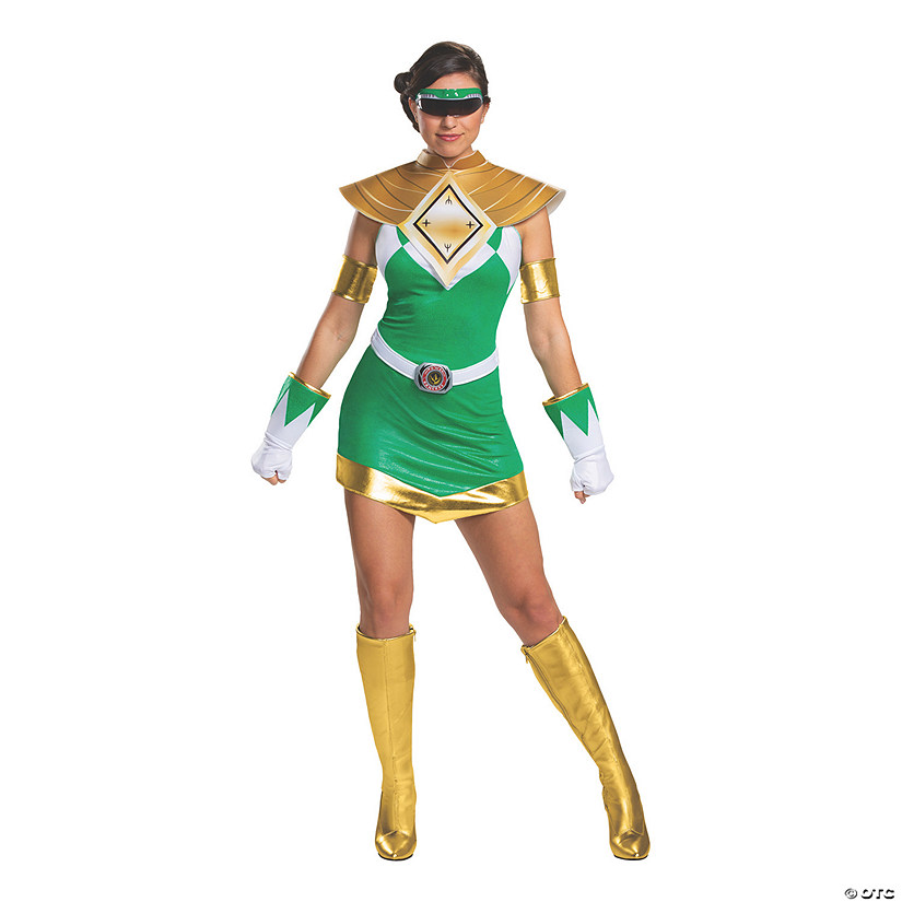 Women's Deluxe Mighty Morphin Green Ranger Costume - Small Image