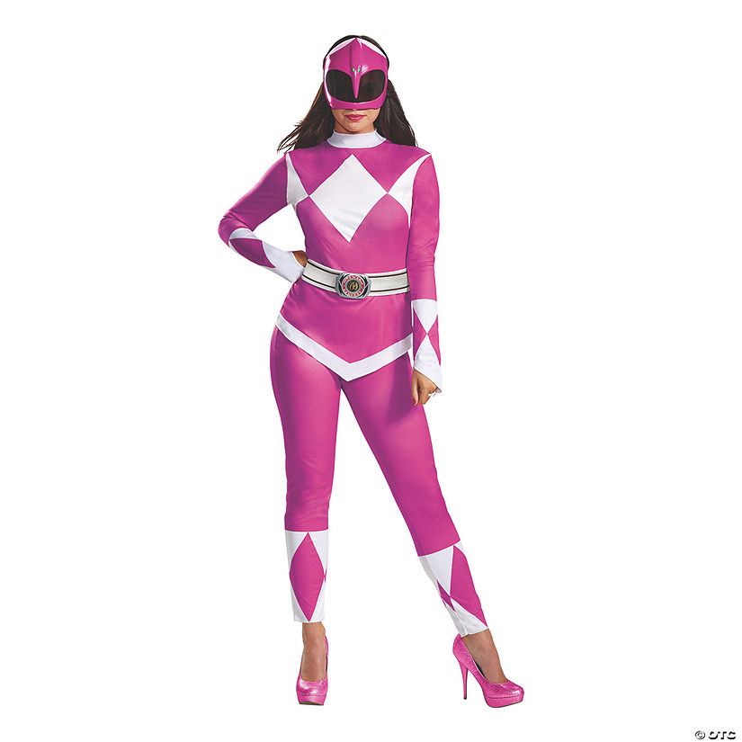 Women's Deluxe Mighty Morphin Pink Ranger Costume - Large Image