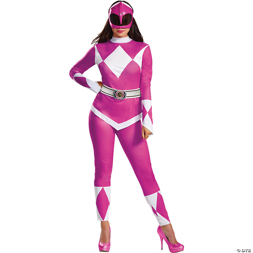 Women's Deluxe Mighty Morphin Pink Ranger Costume - Small Image