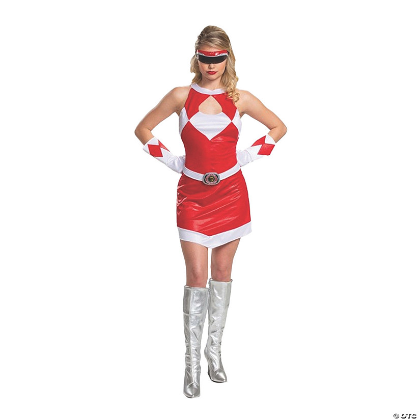 Women's Deluxe Mighty Morphin Red Ranger Costume - Large Image