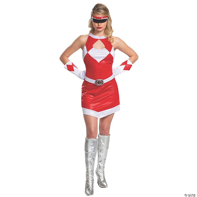 Women's Deluxe Mighty Morphin Red Ranger Costume - Small Image