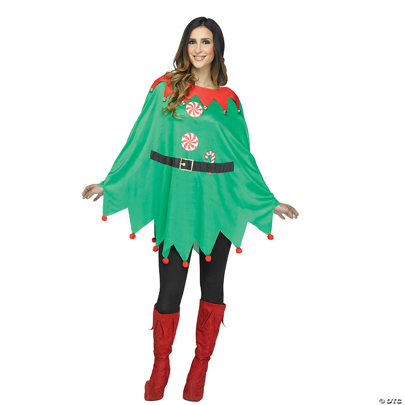 Womens Elf Or Snowman Poncho Halloween Express