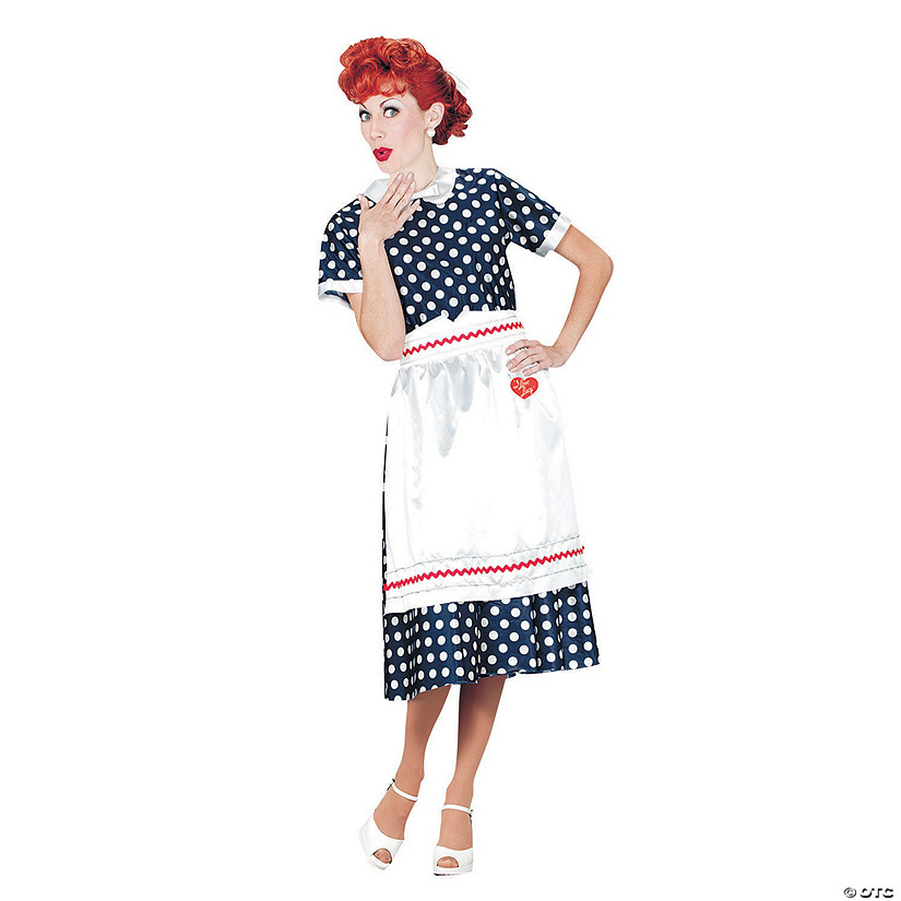Women's I Love Lucy Polka Dot Dress Costume Image