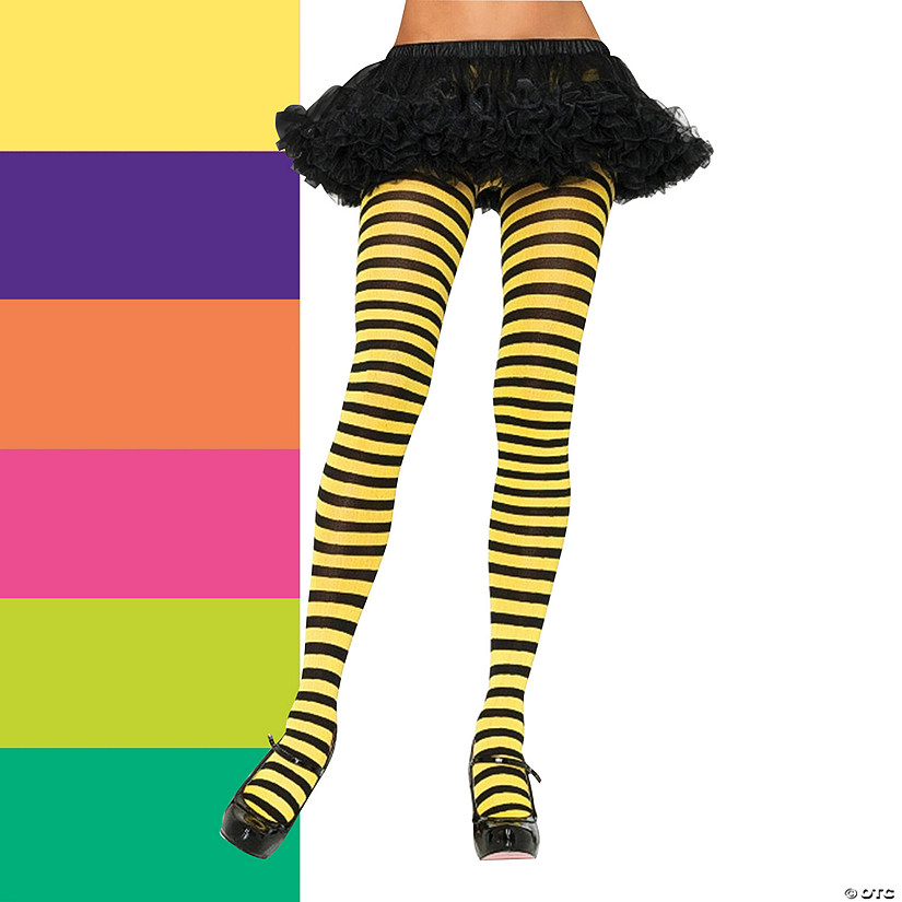 Women's Nylon Striped Tights Image