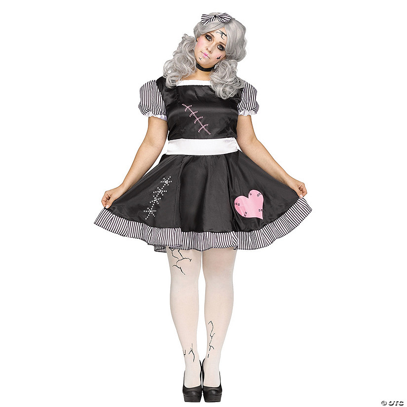 Women's Plus Size Broken Doll Costume Image