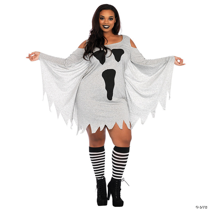 Women's Plus Size Jersey Ghost Dress Costume Image