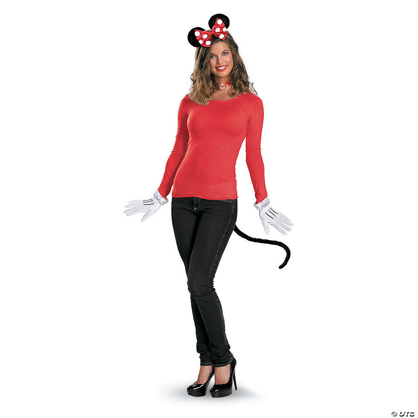 Women's Red Minnie Mouse Costume Kit - Standard Image