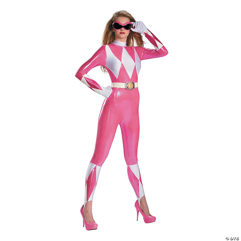Women's Sexy Bodysuit Pink Ranger Costume - Small Image